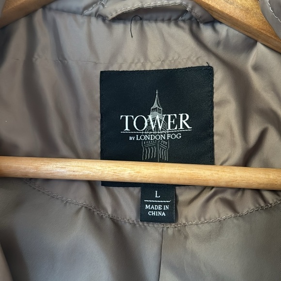 Women’s TOWER by London Fog TRUFFLE Hooded Quilted Puffer Coat Jacket size Large - Picture 12 of 16